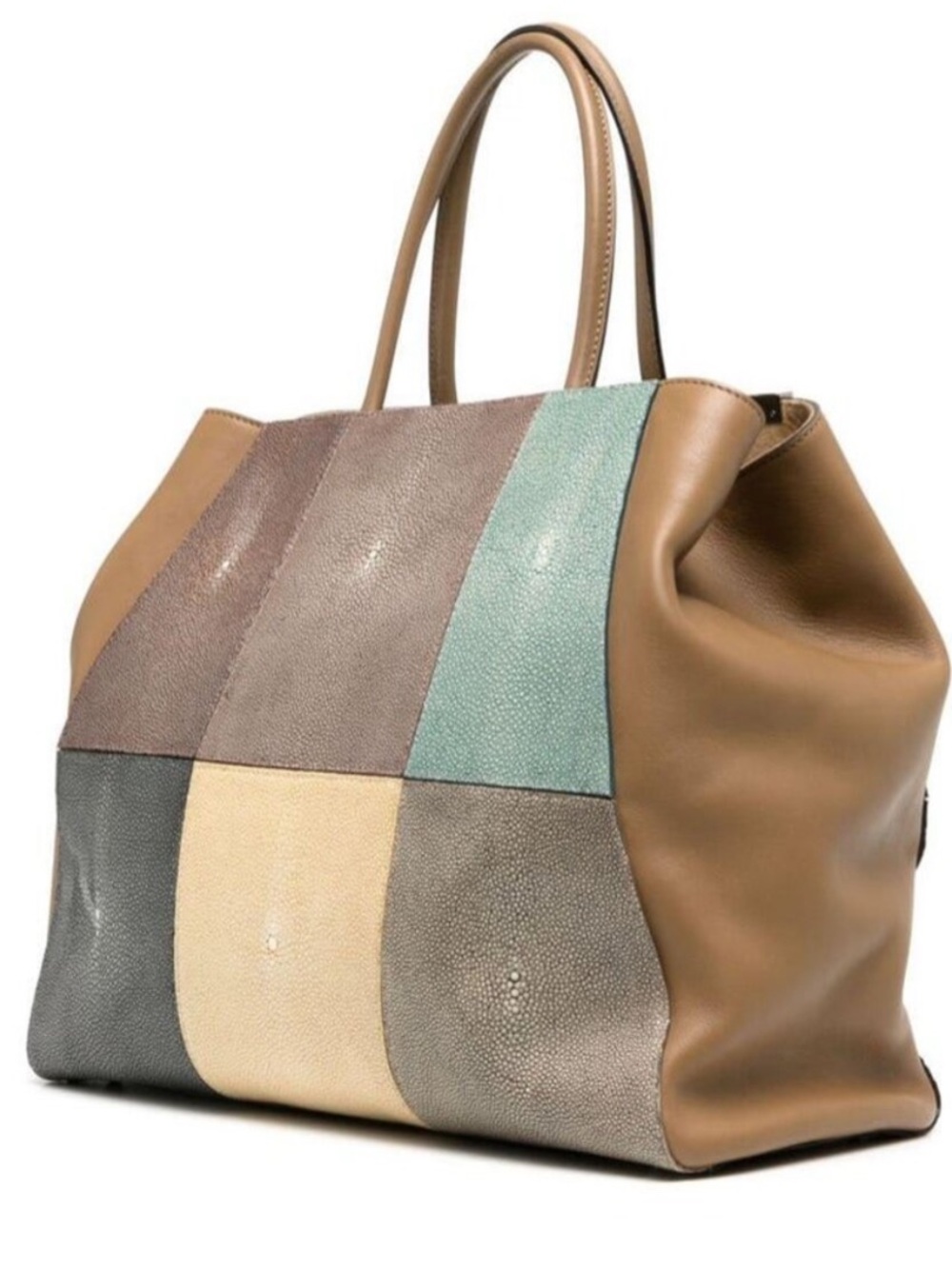 Fendi 2Jours Large exotic Patchwork Stingray (Shagreen) Tote